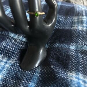 Elegant Gold Ring with Green Gemstone